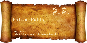 Haiman Polla névjegykártya